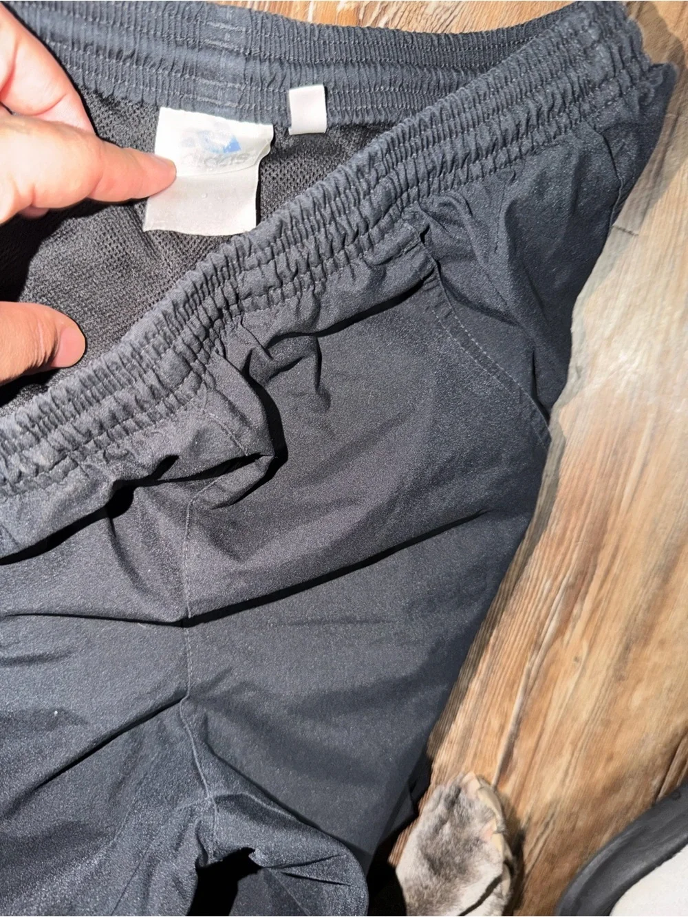 Vintage adidas 3 stripe open leg track pants black & white mens small